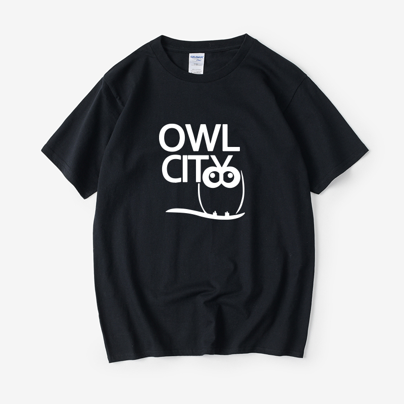 Owl City猫头鹰之城T恤短袖圆领夏季男女情侣装上衣宽松半袖衣服