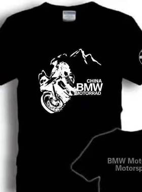 宝马BMW联名短袖夏季新款青少年摩托车赛车系列T恤男圆领t恤上衣