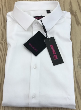 依文正品诺丁山男士白色薄款衬衫衬衣长袖特价夏季纯色专柜价1080
