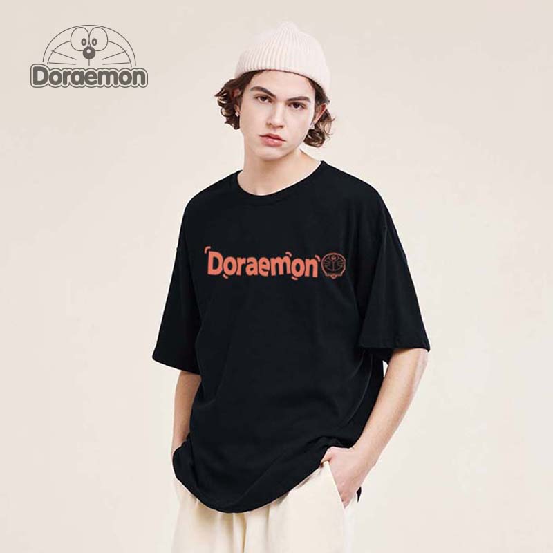DORAEMON/哆啦A梦短袖T恤男2024新款潮夏季青少年纯棉透气半截袖T