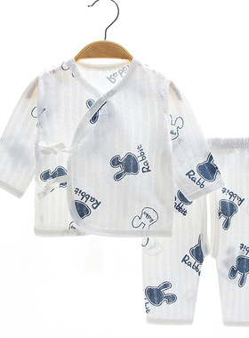 新生婴儿儿衣服夏a类纯棉和尚服初生儿系带套装薄款开裆分体内衣