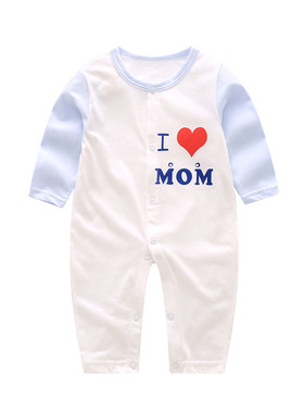 婴儿连体衣春夏季薄款女宝宝睡衣爬服3个月6男新生儿衣服纯棉哈衣