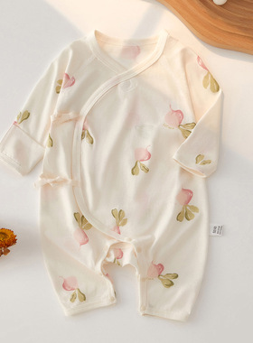 新生婴儿衣服连体衣夏装纯棉宝宝和尚服空调睡衣薄款透气哈衣爬服