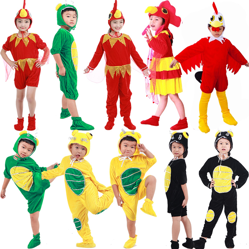 儿童课本剧骄傲的大公鸡演出服蟋蟀蛐蛐和蝈蝈说大话蚂蚱表演服装