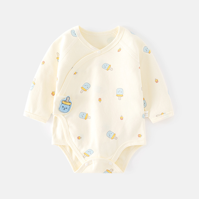 0-1岁新生婴儿纯棉包屁衣a类无骨幼儿三角爬服新生宝宝长袖和尚服