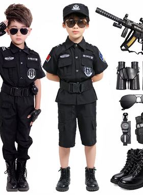 六一儿童特警演出服幼儿园特警衣服小警察玩具军装警服特种兵装备