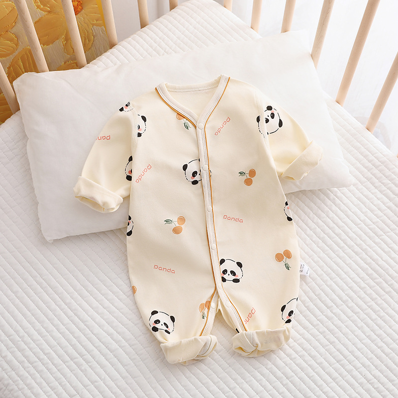 婴儿连体衣无骨纯棉新生儿哈衣爬服0-12个月男女宝宝衣服睡袋