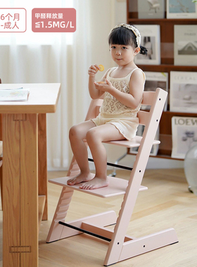 成长椅儿童实木餐椅tt椅多功能学习椅高可调宝宝木头婴儿吃饭座椅