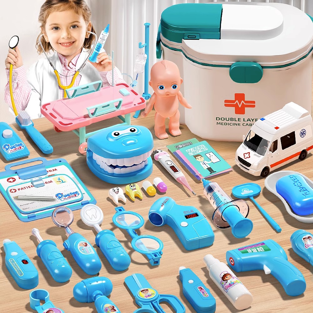 儿童医生玩具套装新年生日礼物女孩扮演护士打针听诊器3岁6医疗箱