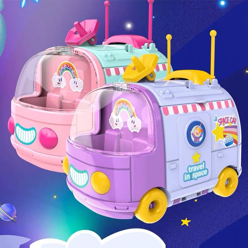 儿童巴士惊喜太空车男女孩过家家小卖部玩具屋宝宝巴士小汽车玩具