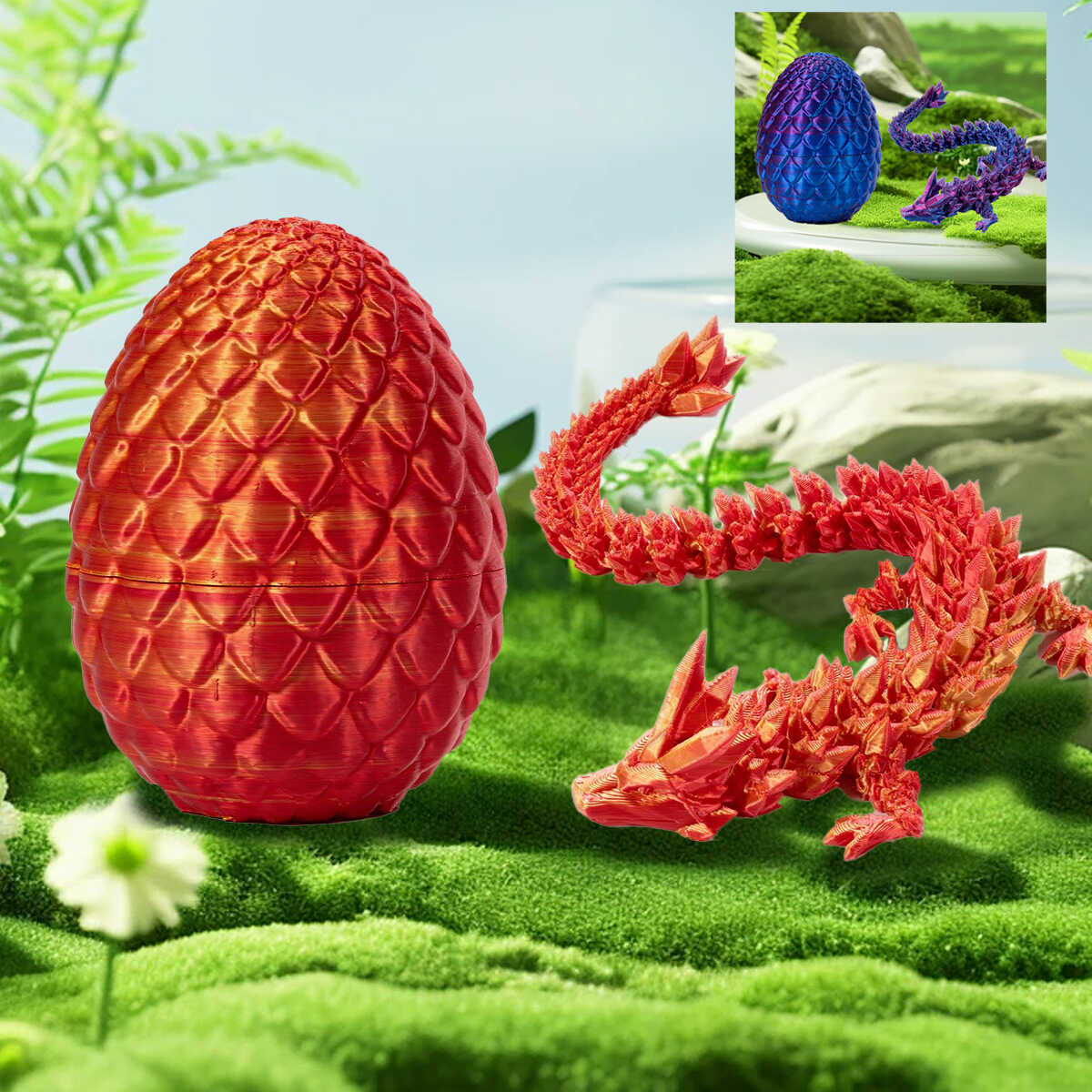 3D打印中国关节龙蛋组合玩具模型可活动2024龙年套装创意礼物摆件
