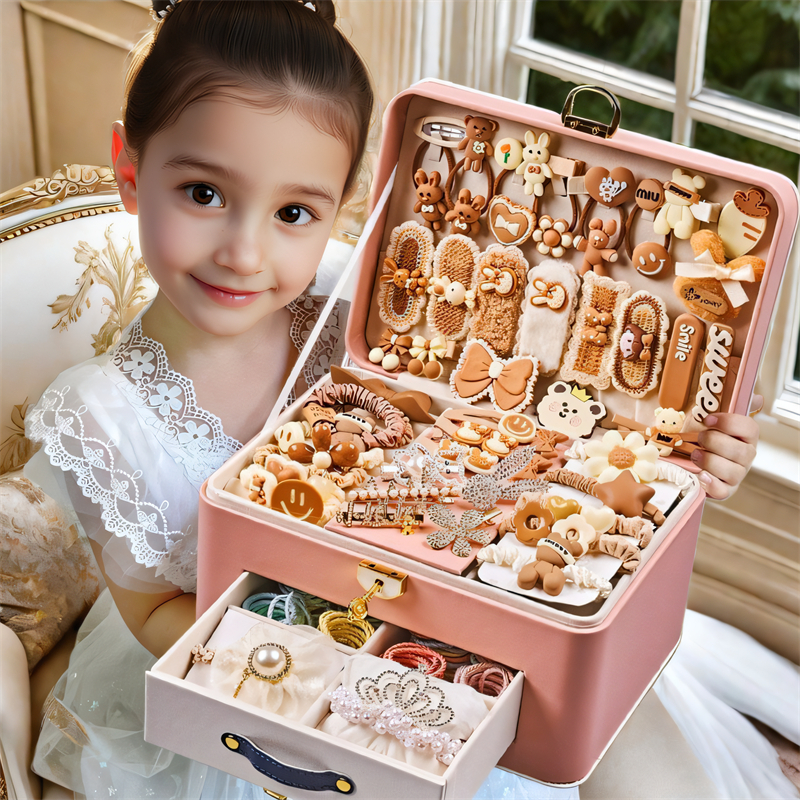 高端儿童化妆盒新年礼物化妆玩具女孩发饰礼盒套装女童生日礼物