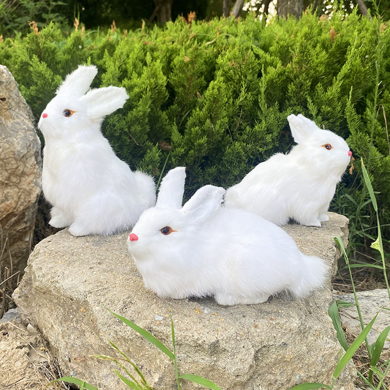 仿真小白兔毛绒玩具可爱兔子公仔玩偶儿童田园摆件拍摄影兔子道具