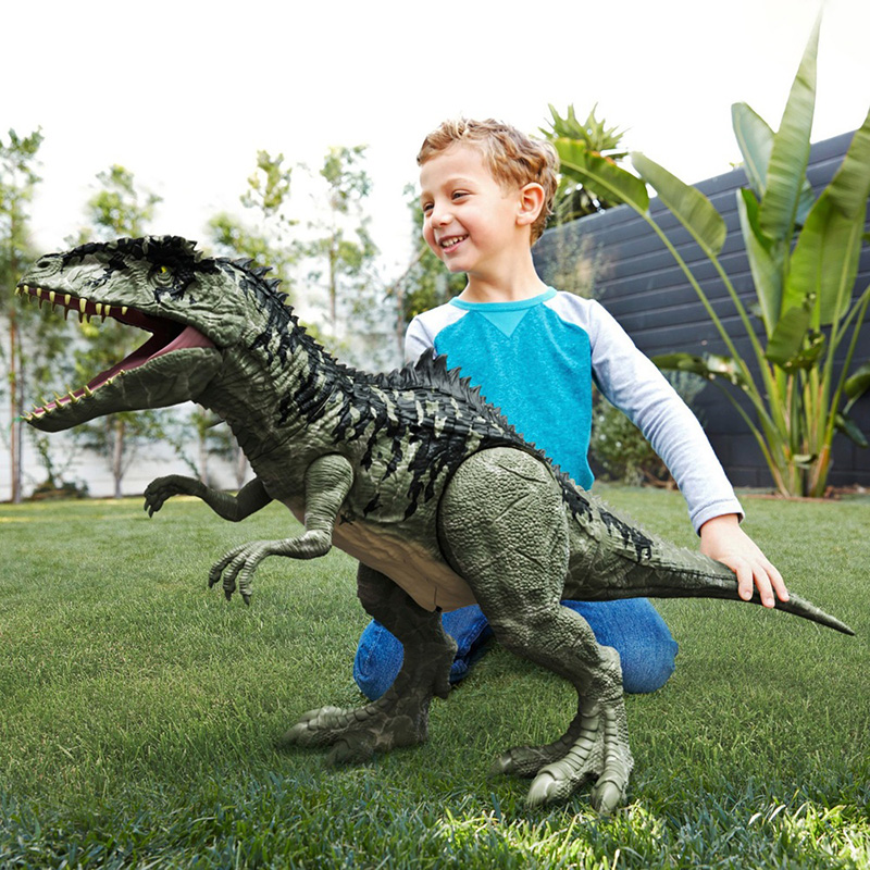 美泰侏罗纪恐龙玩具世界3巨型巨兽龙霸王龙可张嘴生小恐龙FMM63