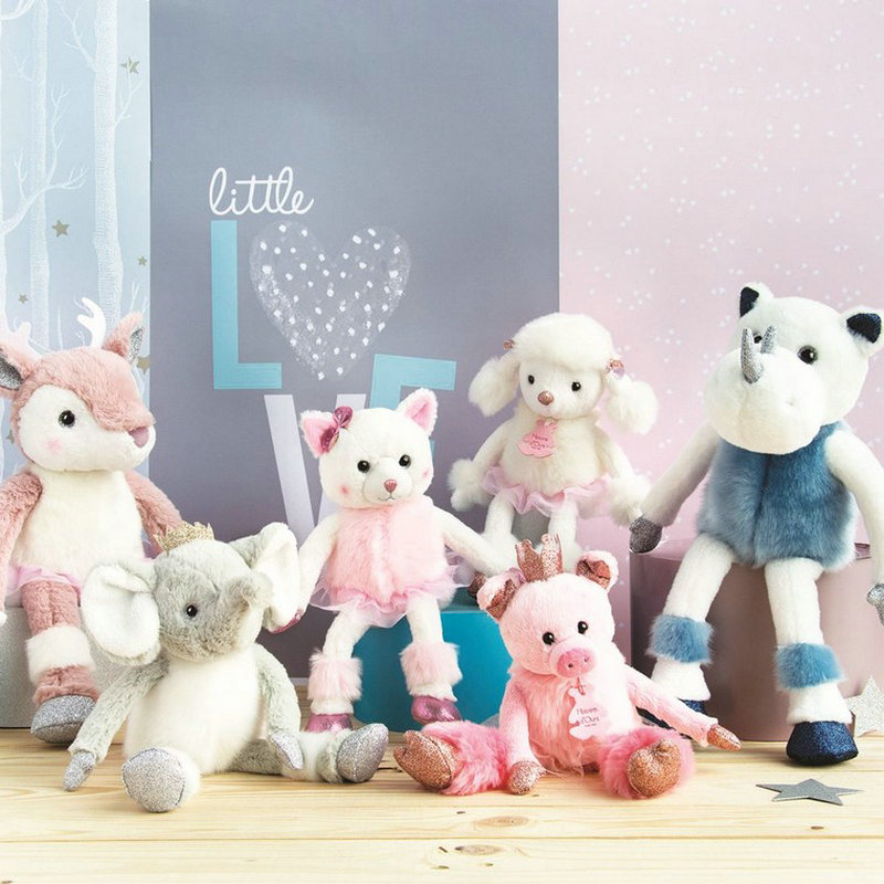 法国进口DOUDOU婴儿安抚玩具小熊玩偶公仔毛绒娃娃猫咪小象礼物