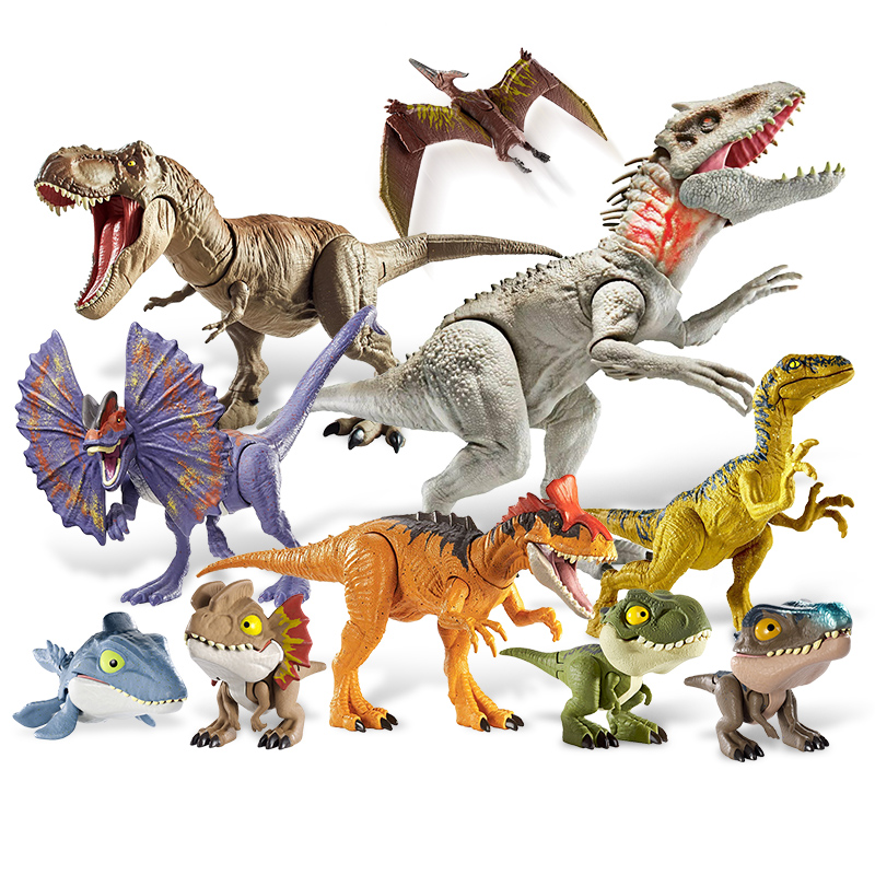 美泰侏罗纪世界2暴虐霸王龙迅猛龙竞技牛龙发声恐龙模型男孩玩具
