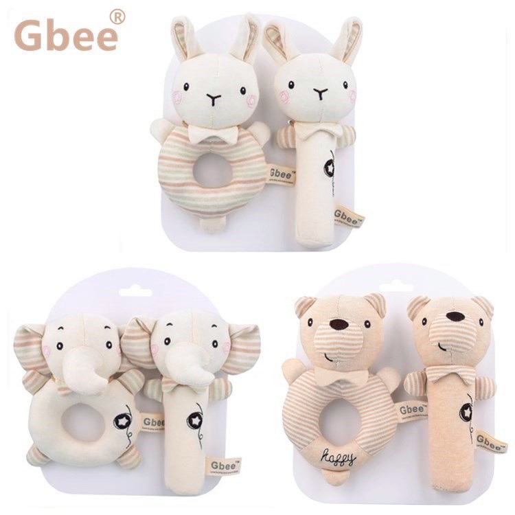 Gbee有机棉手摇棒宝宝婴幼儿安抚玩具婴儿玩具