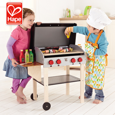 hape 我的烧烤架 木制过家家厨房套装 3岁以上 儿童角色扮演