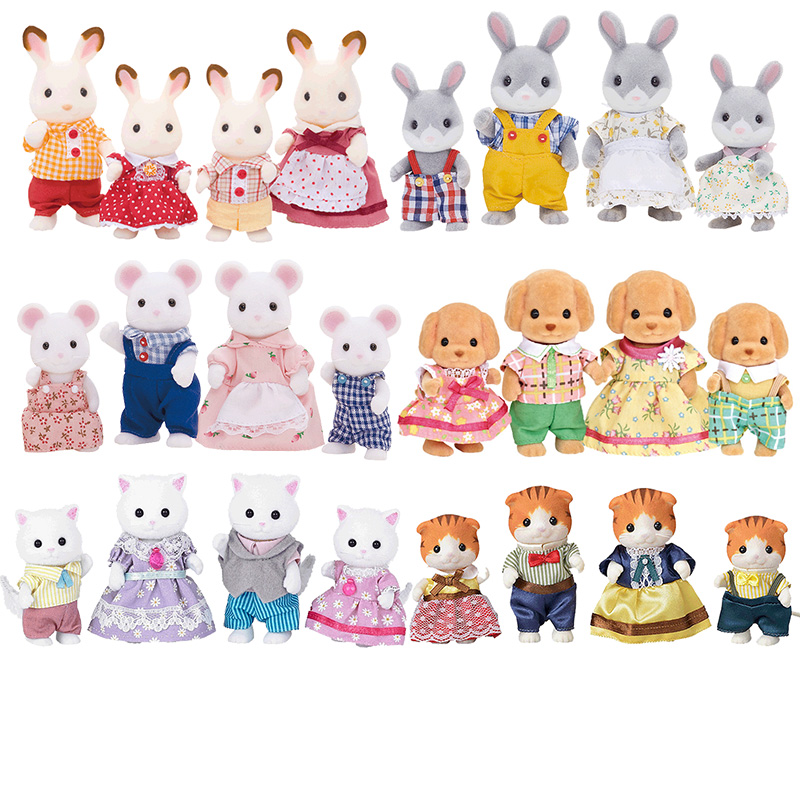 日本森贝儿家族动物过家家公仔玩偶女孩羊兔家族儿童玩具森贝尔