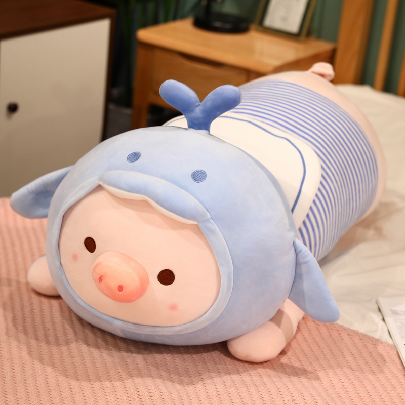 可爱毛绒玩具猪猪抱枕女生床上陪睡觉长条抱抱枕夹腿公仔玩偶娃娃
