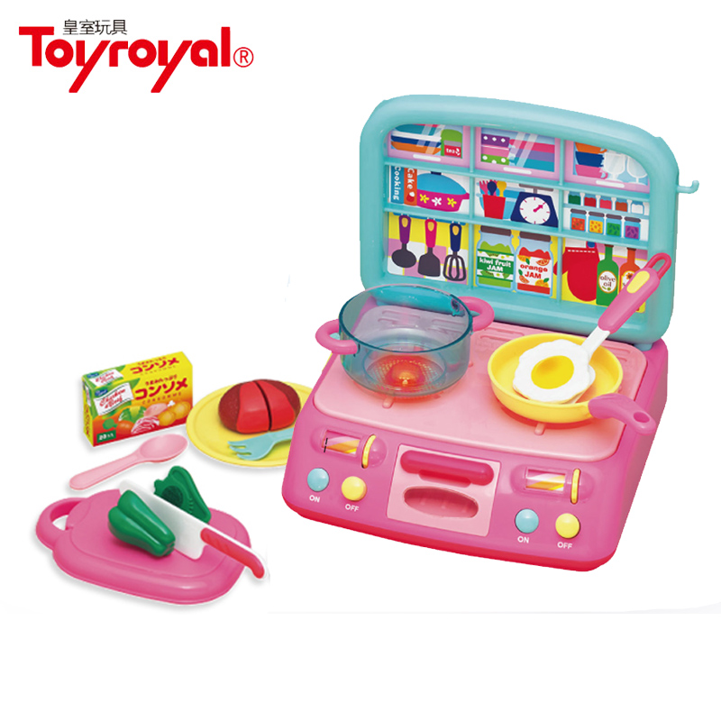 Toyroyal皇室玩具料理组仿真煤气灶电子炉厨房儿童做饭切切乐3岁