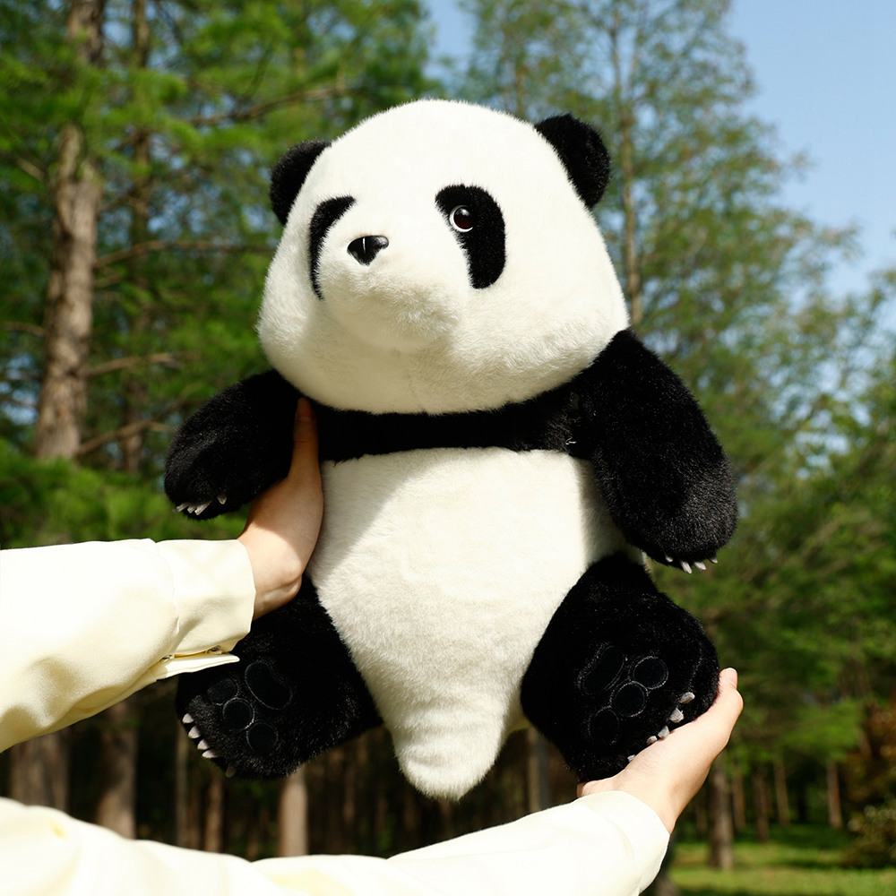 仿真花花熊猫玩偶毛绒玩具萌兰四川成都基地小熊猫公仔抱睡娃娃女