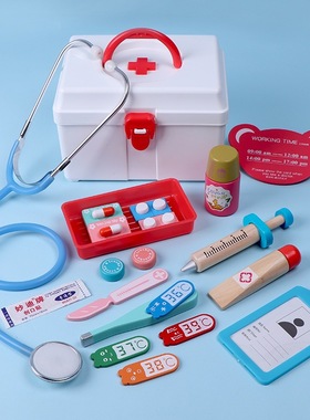 儿童医生玩具套装男过家家女孩打针木制真医药箱听诊器角色扮演