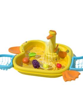 知识花园儿童过家家女孩厨房洗碗机玩具电动水龙头循环出水玩水盆
