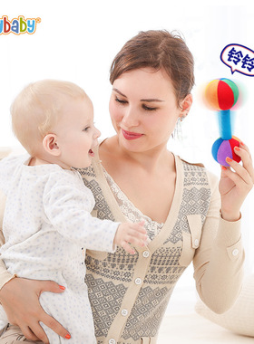 jollybaby宝宝抓握训练哑铃 0-1岁婴儿听觉感知训练沙锤摇铃玩具