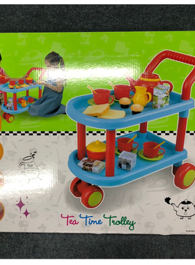 playgo贝乐高餐车儿童下午茶点手推车过家家女孩玩具