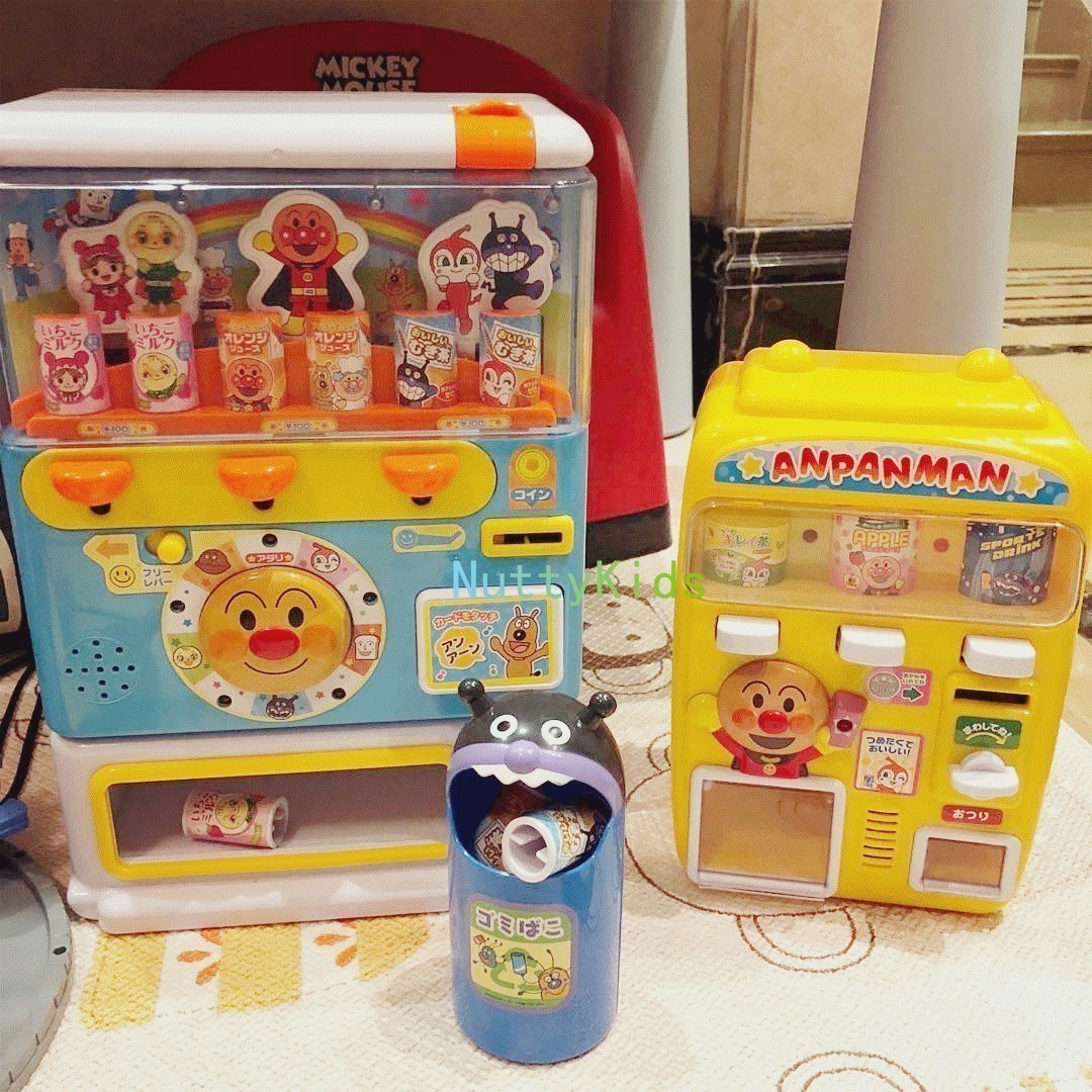 现货日本面包超人儿童宝宝仿真玩具 投币零钱饮料贩卖机售货机