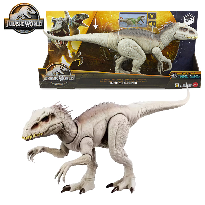 美泰侏罗纪世界伪装攻击暴虐霸王龙声效变色模型大恐龙玩具HNT63