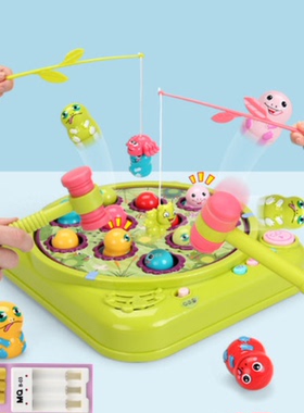 幼儿旋转打地鼠大号敲打老鼠游戏电动男孩女孩儿童玩具生日礼物