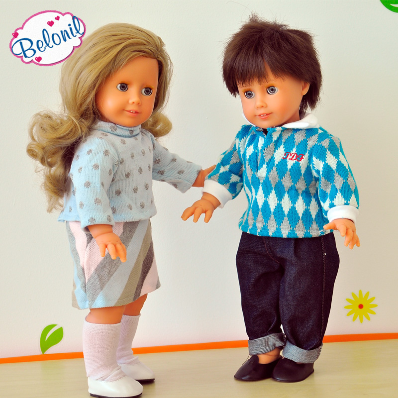 进口西班牙Belonil幼儿早教启蒙过家家玩具角色扮演仿真男女娃娃