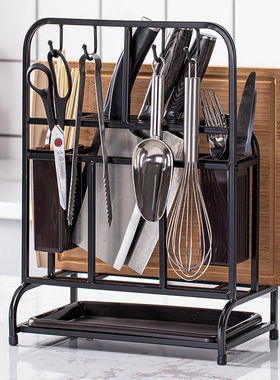 不锈钢刀架厨房用品置物架家用大全多功能筷子笼砧板菜刀具收纳架