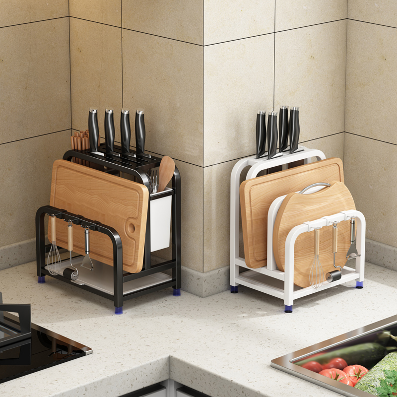 刀架厨房用品筷子砧板菜板菜刀刀具置物架台面一体家用沥水收纳架