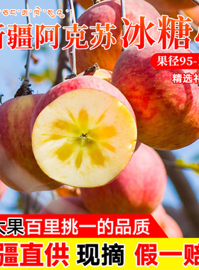 新疆阿克苏冰糖心苹果特级大果孕妇水果新鲜当季整箱丑萍果10斤甜