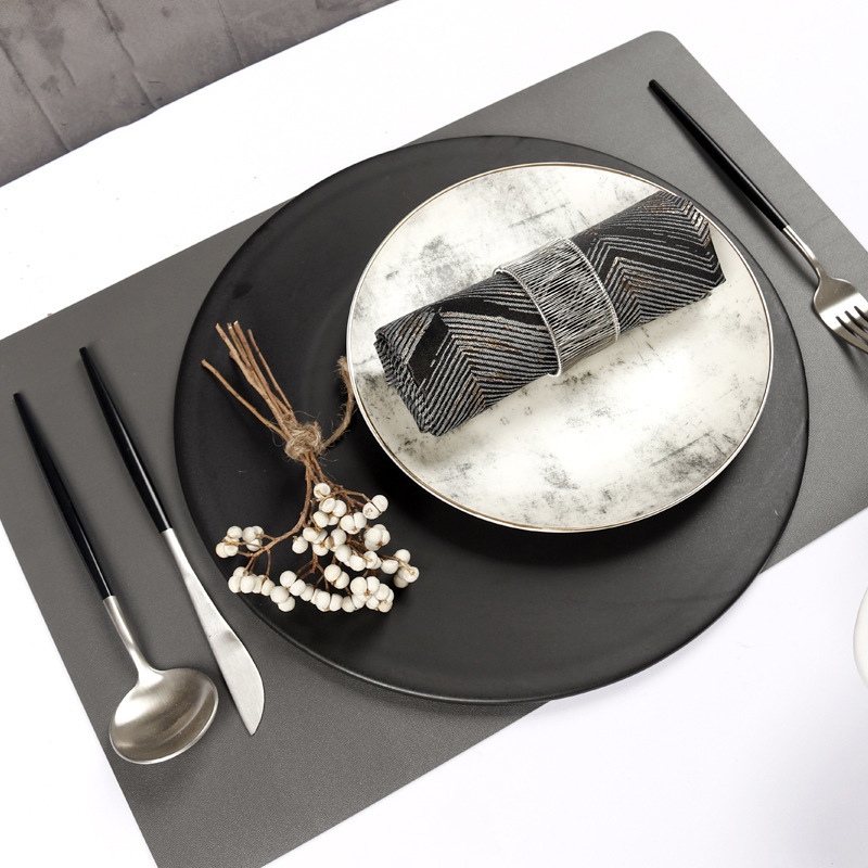 新中式样板房间餐具陶瓷餐盘西式套装创意软装饰品厨房餐桌小摆件
