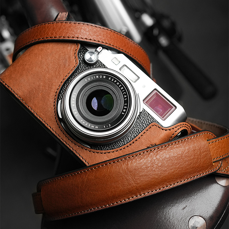 MrStone复古真皮相机肩带数码适用富士XT5背带肩托索尼a7斜跨背带