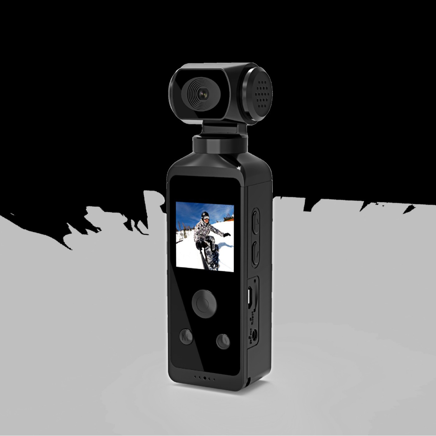 V8502新款4K运动口袋相机270度旋转镜头配创意小巧便携带相机