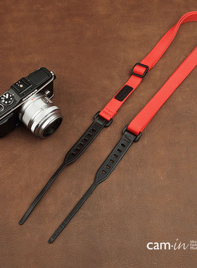 cam-in 单反数码照相机背带 微单摄影肩带 鲜红可调长度cam1823