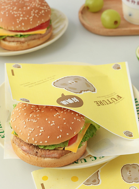 汉堡包装纸三明治防油食品级一次性煎饼打包三文治饭团手抓饼纸袋