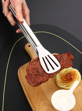 食品JSB-004夹厚不锈钢线面包夹烤肉夹牛排夹烧加烤食物三夹食夹