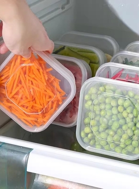 冷冻收纳盒冰箱专用分装食品级保鲜盒密封塑料分格小盒子长方形