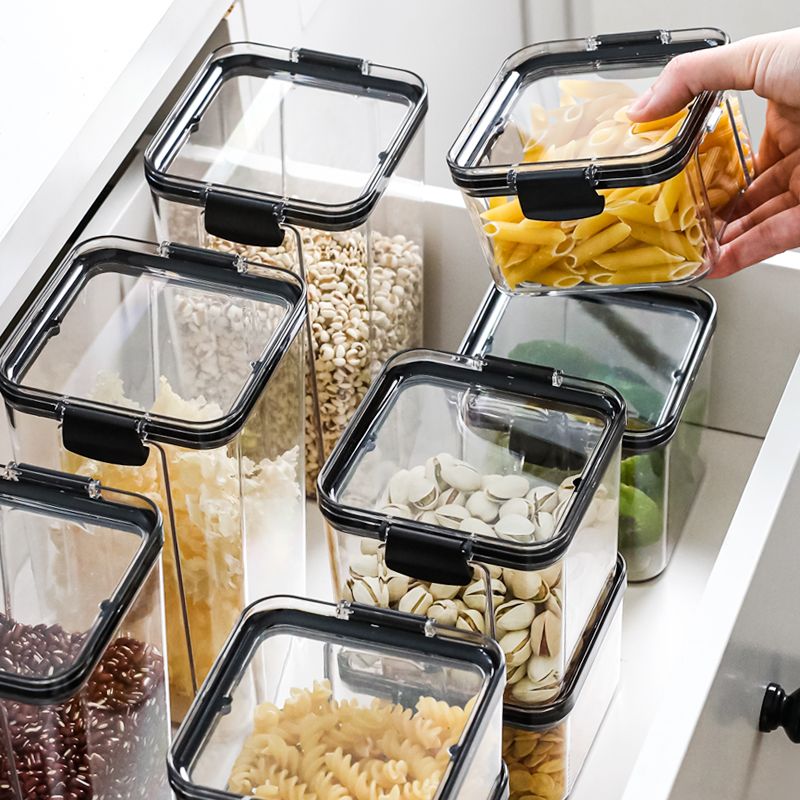 密封罐五谷杂粮厨房收纳盒食品级透明塑料罐密封盒干货茶叶储物罐