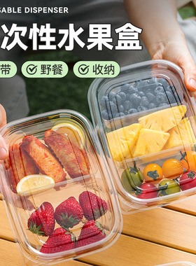 春游野餐盒一次性水果分装盒外带露营果切打包盒子食品包装便当盒