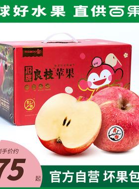【百果园店】招牌良枝苹果5斤礼盒装脆甜水果新鲜当季