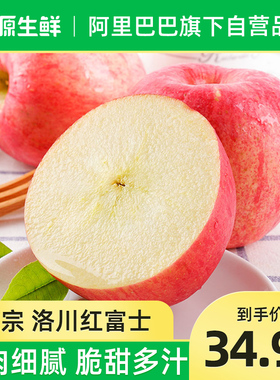 陕西洛川富士苹果5斤装起时令新鲜水果红富士苹果整箱包邮