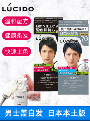 日本本土Lucido伦士度男士染发剂遮白发专用染发膏植物不伤发速染