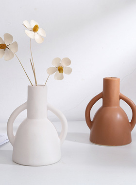 北欧莫兰迪陶瓷小花瓶客厅电视柜桌面摆件插花花瓶样品房家装饰品